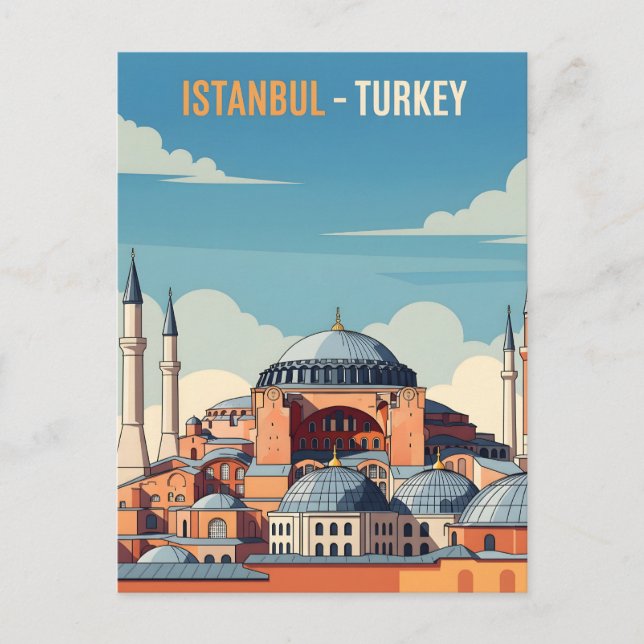 Carte Postale Istanbul Turkey with hagia Sophia and minarets (Devant)