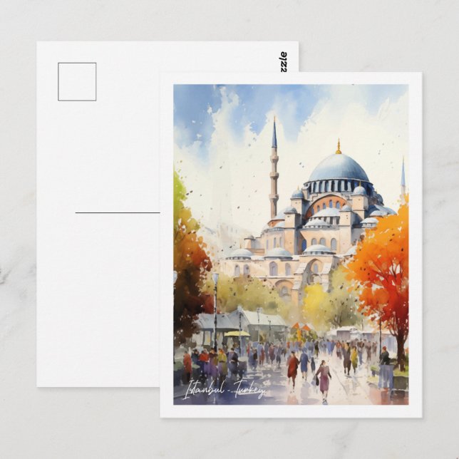Carte Postale Istanbul Turquie célèbre Travel Place (Devant / Derrière)