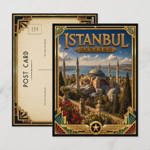 Carte Postale Istanbul Turquie Vintage Hagia Sophia Art Déco