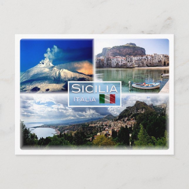 Carte Postale IT Sicilia - Etna - Cefalu' - Taormina - (Devant)
