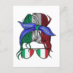 Carte Postale Italie chaotique pain avec drapeau italien