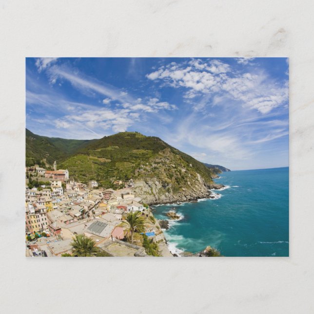 Carte Postale Italie, Cinque Terre, Vernazza, Ville à flanc de c (Devant)