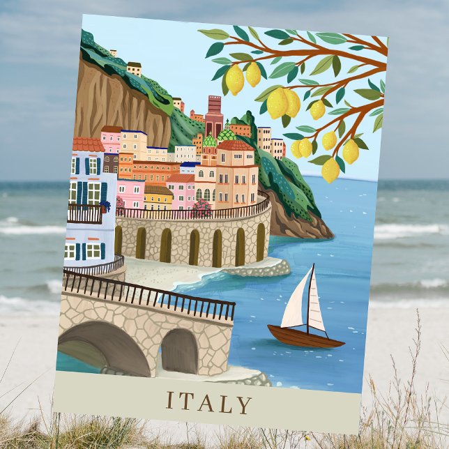 Carte Postale Italie Coast Holiday Travel Art Keepsaké (Créateur téléchargé)