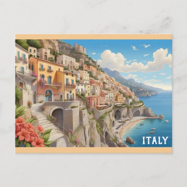 Carte Postale Italie Côte italienne Voyage coloré (Devant)