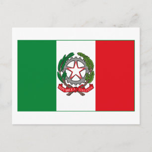 Carte Postale Italie Drapeau avec certificat d'authenticité (feu