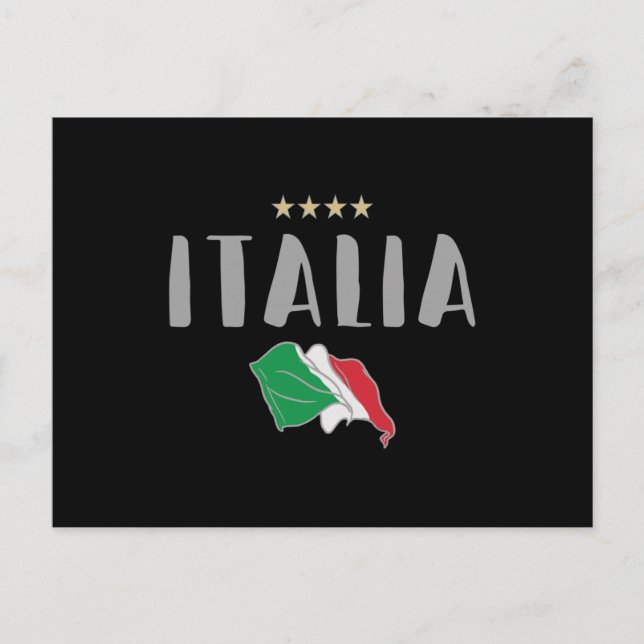 Carte Postale Italie Football Fan Shirt Drapeau (Devant)