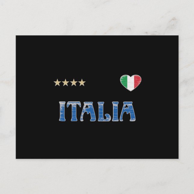 Carte Postale Italie Football Fan Shirt Drapeau (Devant)