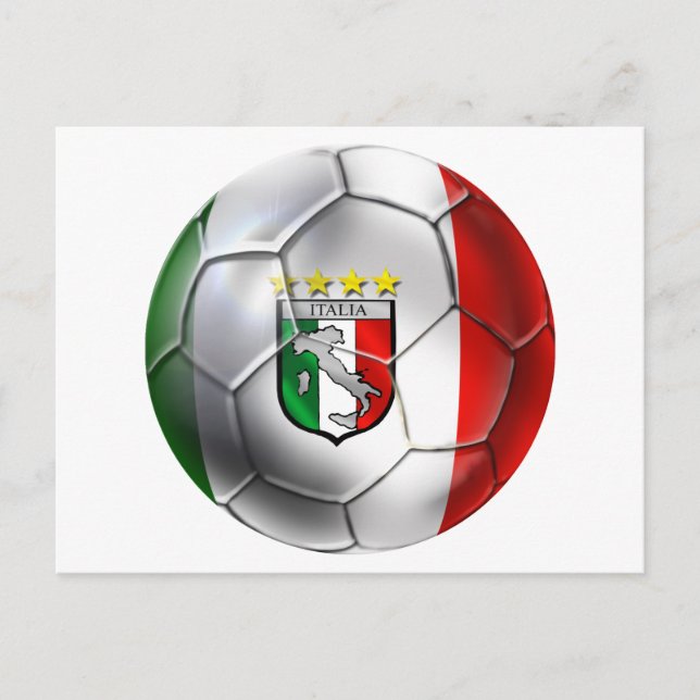 Carte Postale Italie Forza Azzurri Calcio Football drapeau (Devant)
