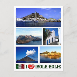 Carte Postale Italie - Îles Éoliennes - I Love -
