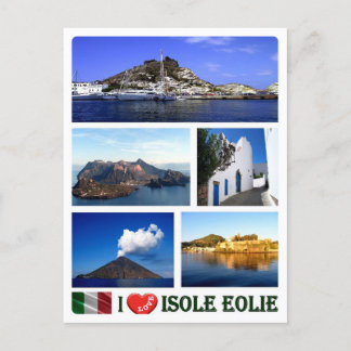 Carte Postale Italie - Îles Éoliennes - I Love -