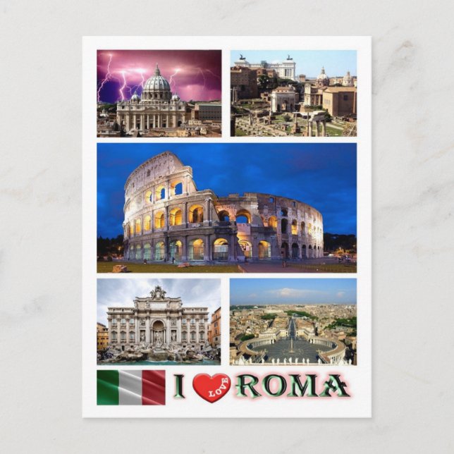 Carte Postale Italie - Latium - Rome - I Love - (Devant)