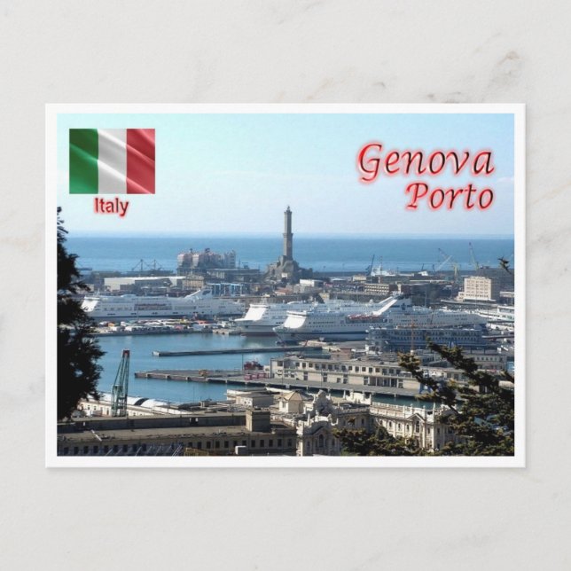 Carte Postale Italie - Ligurie - Gênes - Port - (Devant)