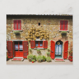 Carte Postale Italie, Lucignano, Chutters rouges et récolte