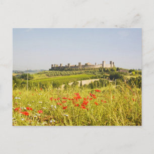 Carte Postale Italie, Monteriggioni, Vue de champ de