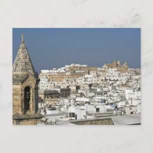 Carte Postale Italie, Ostuni, vue rapprochée de la vieille ville