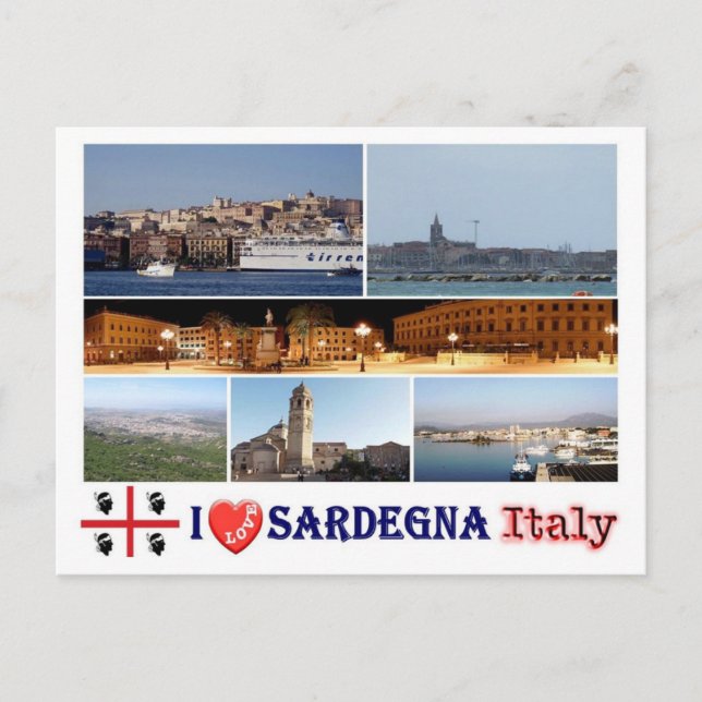 Carte Postale Italie - Sardaigne - I Love - (Devant)