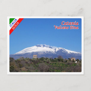 Carte Postale Italie - Sicile - Catane - Etna avec neige -