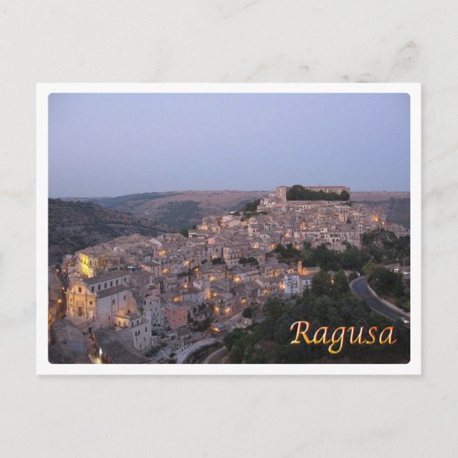 Carte Postale Italie - Sicile - Raguse - Vue nocturne - (Devant)