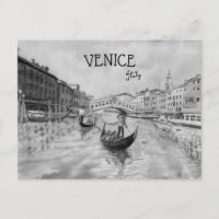 Italie Travel - VENICE souvenir noir et blanc