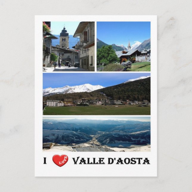 Carte Postale Italie - Vallée d'Aoste - I Love - (Devant)