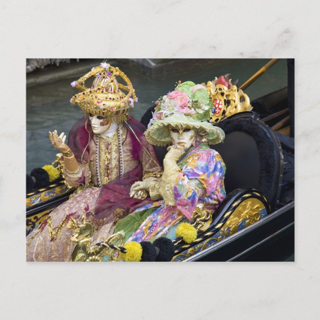 Carte Postale Italie, Venise. Couple habillé en costumes pour (Devant)