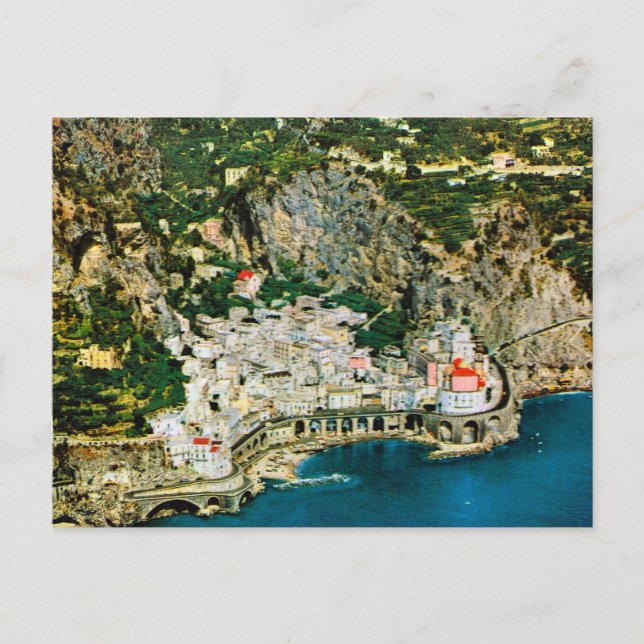 Carte Postale Italie vintage, côte amalfitaine (Devant)