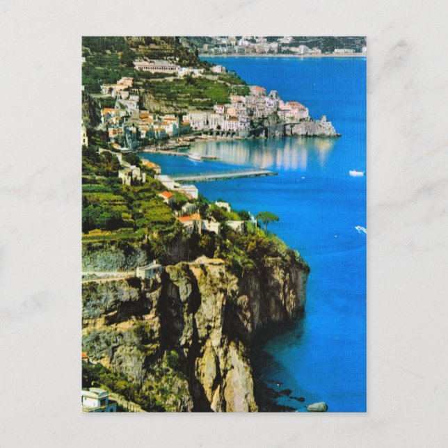 Carte Postale Italie vintage, côte amalfitaine (Devant)