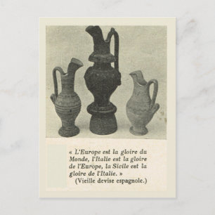 Carte Postale Italie vintage, Sicile, Poterie Traditionnelle
