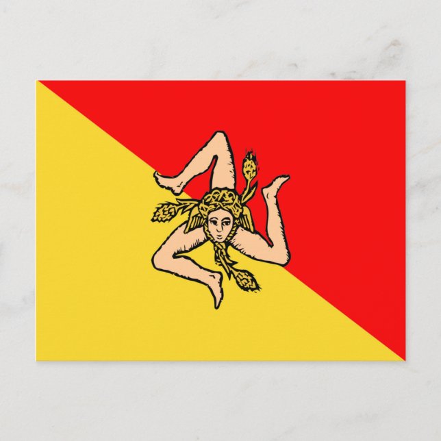 Carte Postale Italy, Sicily, flag sicilian (Devant)