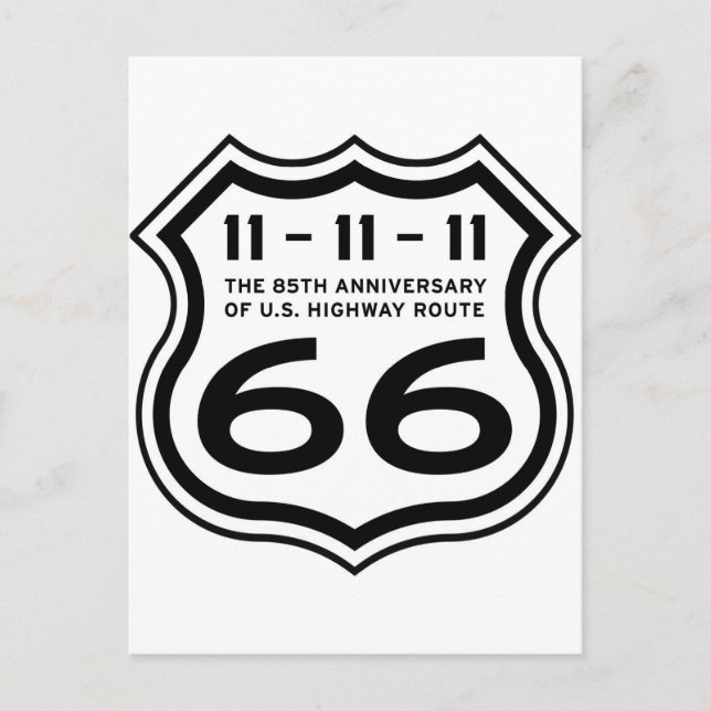 Carte Postale Itinéraire 66 85e anniversaire Logo Articles (Devant)