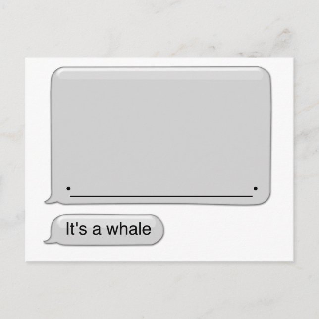 Carte Postale its a whale (Devant)