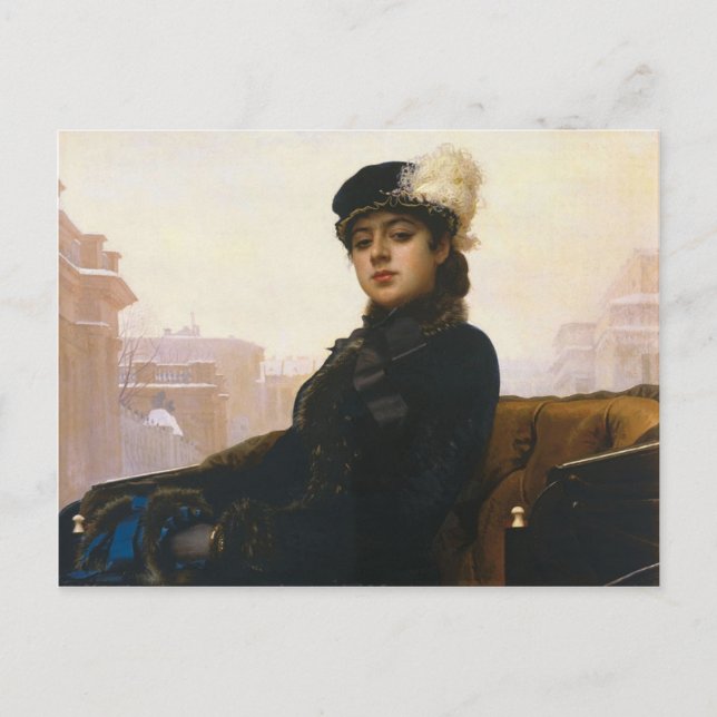 Carte Postale Ivan Kramskoi - Portrait d'une femme inconnue (Devant)