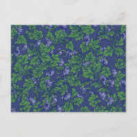 Ivy Blues Motif bleu floral vert terreux art