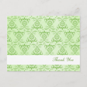 Carte Postale Ivy Green Damask "Merci"