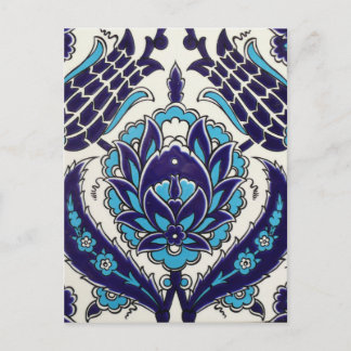 Carte Postale Iznik Floral Ethnic Tribal Turc Mosaïque Poterie