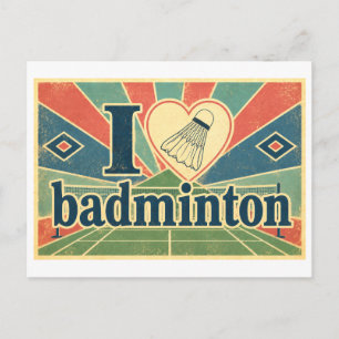 Carte Postale "J'[Aime] Badminton"