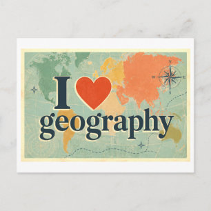 Carte Postale "J'[Aime] Géographie"