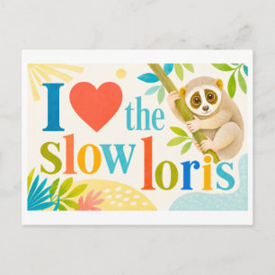 Carte Postale "J'[Aime] le Loris lent"