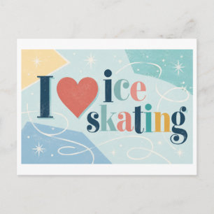 Carte Postale "J'[Aime] Le Patinage Sur Glace"
