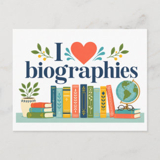 Carte Postale "J'[aime] les biographies"