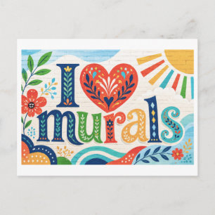 Carte Postale "J'[Aime] les fresques murales"