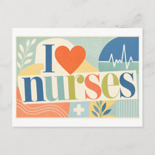 Carte Postale "J'[Aime] les infirmières"