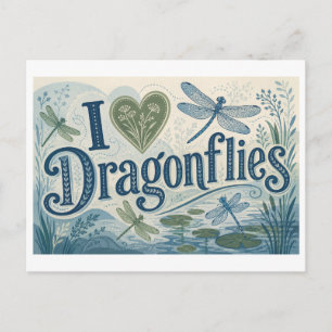 Carte Postale "J'[Aime] les libellules"