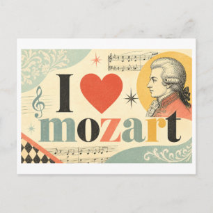 Carte Postale "J'[Aime] Mozart"