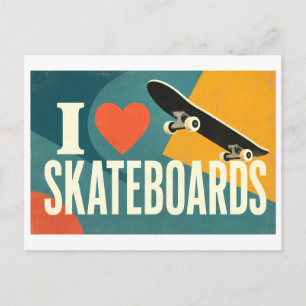 Carte Postale "J'[Aime] Skateboards"