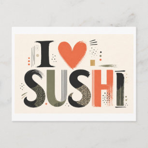Carte Postale "J'[Aime] Sushi"