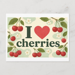 Carte Postale "J'[cœur] Cerises"