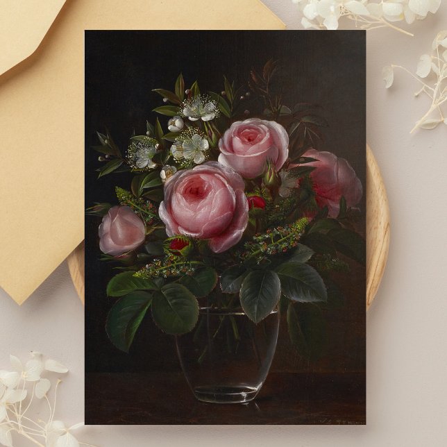 Carte Postale J.L. Jensen - Roses et arbres Anemones dans un ... (Créateur téléchargé)