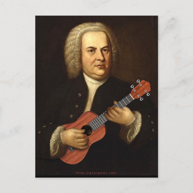 Carte Postale J.S. Bach sur Uke (Devant)