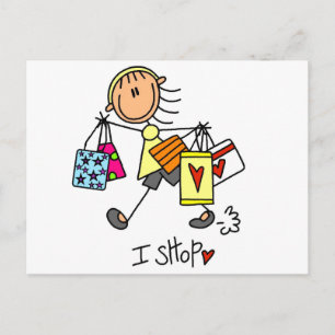 Carte Postale J'achète des t-shirts et des cadeaux